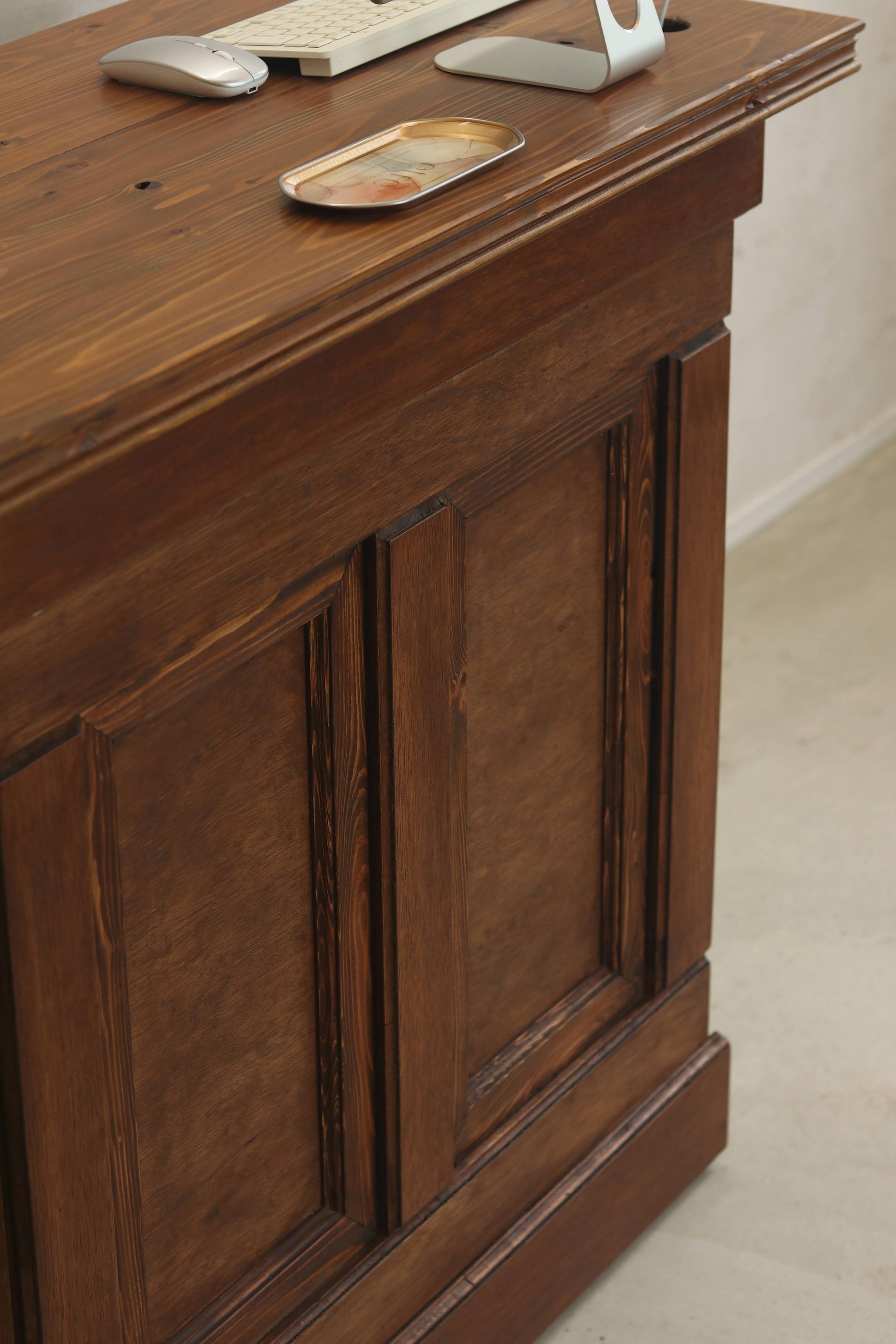 折畳みアンティークカウンター 折りたたみテーブル レジ台 キャッシャー 受付 ディスプレイ 店舗什器 マルシェ什器 | 9枚目